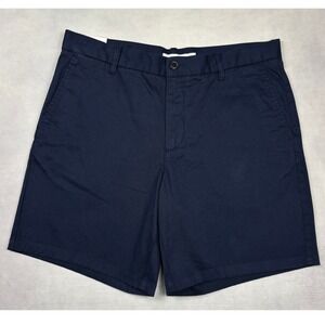 Nordstrom Mens Slim Fit Chino Shorts Navy Blue 35W NO505315MN Stretch Cotton
